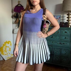 Milly Luxury Striped Knit Fit-and-Flare Cocktail Dress